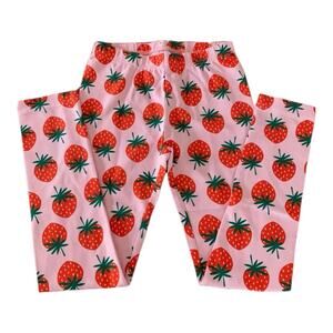 Hanna Andersson Strawberry Print Pink and Red Leggings